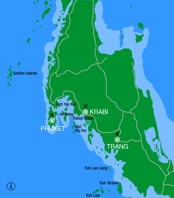 Southern Thailand map